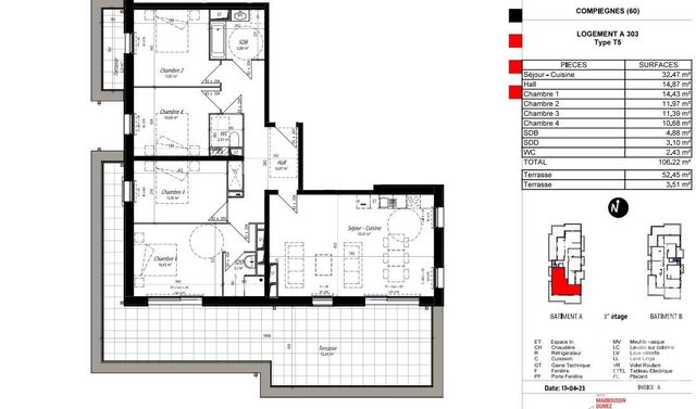 Appartement F3 à vendre - 4 pièces - 106.0 m2 - COMPIEGNE - 60 - PICARDIE - Century 21 Infinity
