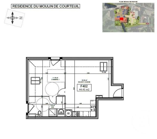 Appartement F2 à vendre - 2 pièces - 44.45 m2 - COURTEUIL - 60 - PICARDIE - Century 21 Infinity