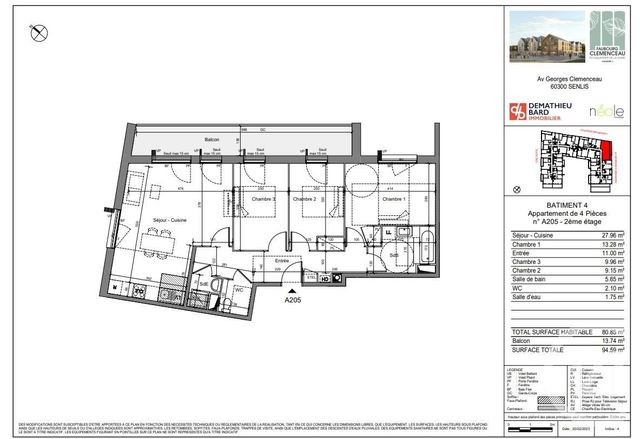 Appartement F4 à vendre - 4 pièces - 80.85 m2 - SENLIS - 60 - PICARDIE - Century 21 Infinity
