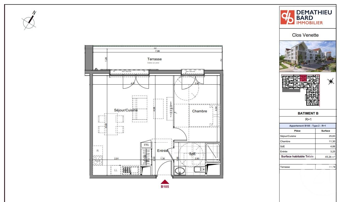 Appartement F2 à vendre - 2 pièces - 45.26 m2 - VENETTE - Miniature 3