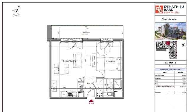Afficher la photo en grand Appartement F2 à vendre - 2 pièces - 45.26 m2 - VENETTE - 60 - PICARDIE - Century 21 Infinity
