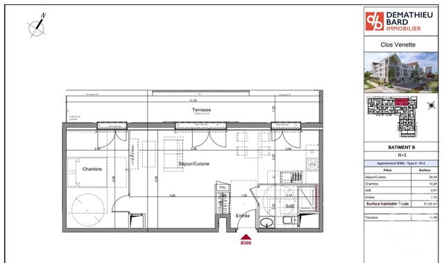 Afficher la photo en grand Appartement F2 à vendre - 2 pièces - 51.53 m2 - VENETTE - 60 - PICARDIE - Century 21 Infinity