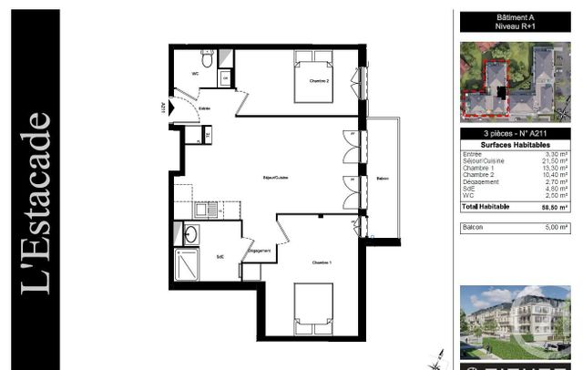 Appartement F3 à vendre - 3 pièces - 58.6 m2 - COMPIEGNE - 60 - PICARDIE - Century 21 Infinity