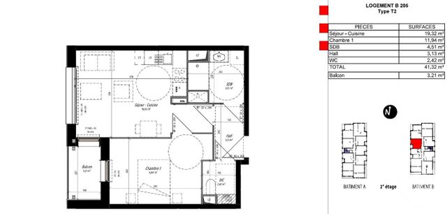 Appartement F2 à louer - 2 pièces - 41.32 m2 - COMPIEGNE - 60 - PICARDIE - Century 21 Infinity